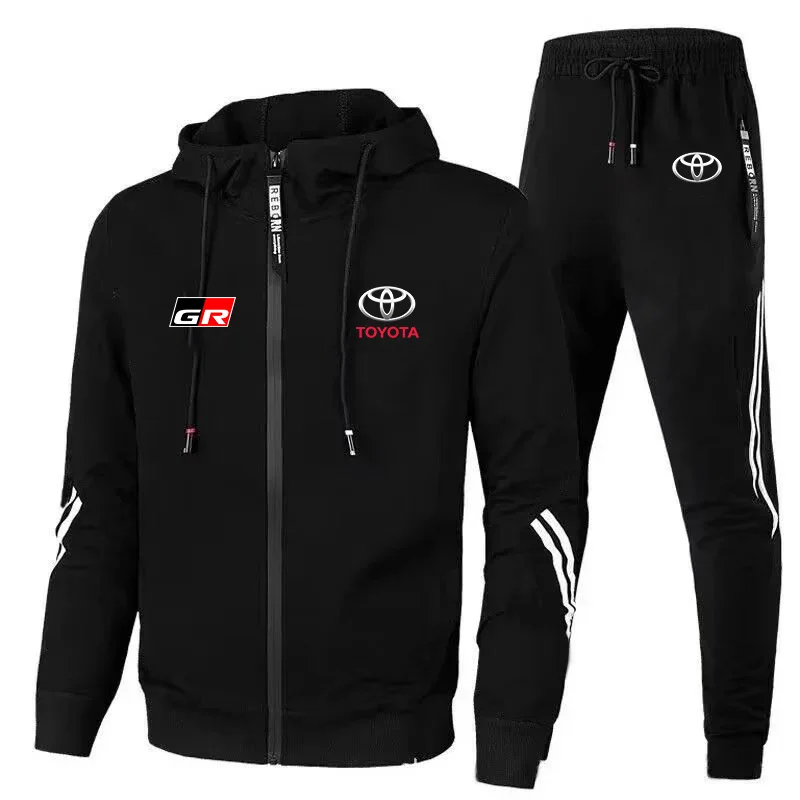 Zestaw bluz z kapturem Toyota GAZOO Racing, kombinezon motocyklowy do rajdów i wyścigów wytrzymałościowych, bluza z kapturem, kardigan, kurtka + spodnie sportowe, dwuczęściowy zestaw