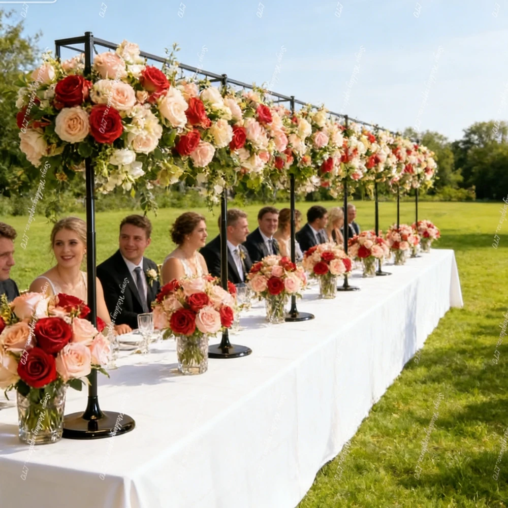 3-10ps)with 2 legs Wedding Black Chandelier Arch Frame Metal  Wedding Background Stand  for Wedding Centerpiece