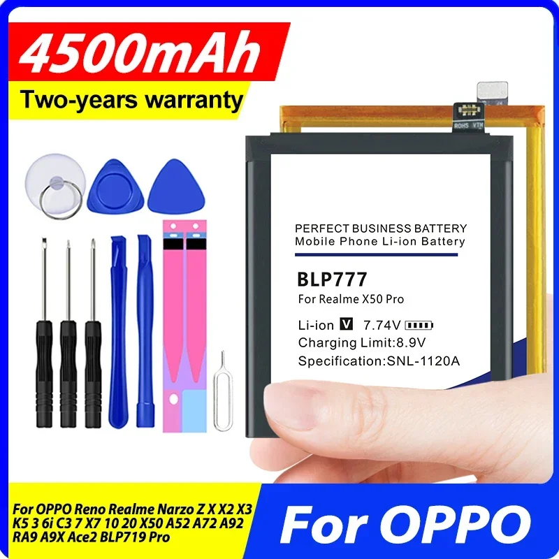 BLP723 BLP749 BLP751 Battery For OPPO Reno Realme Narzo Z X X2 X3 K5 3 6i C3 7 X7 10 20 X50 A52 A72 A92 RA9 A9X Ace2 BLP719 Pro