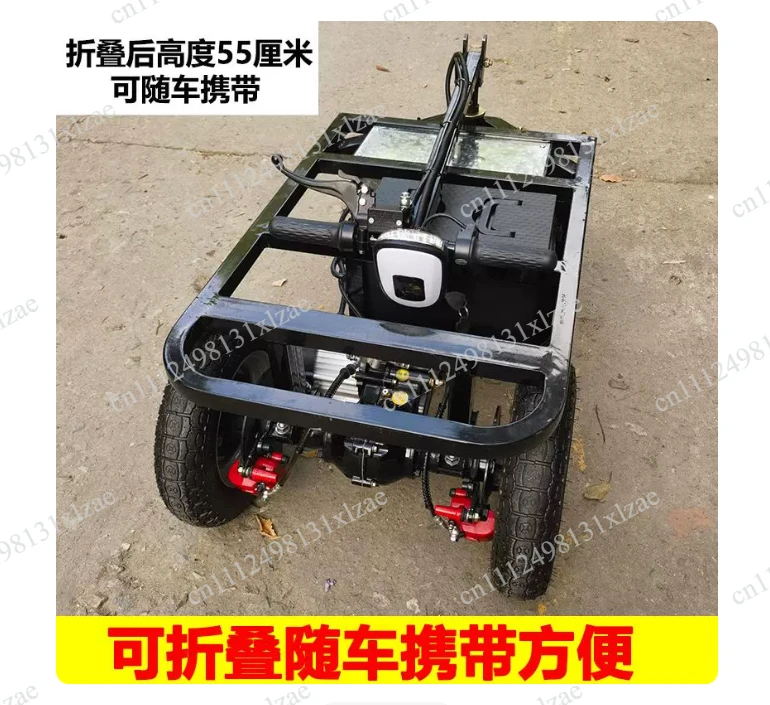 Folding upside down donkey electric flatbed truck, moving truck, warehouse pulling goods turnover truck, construction site