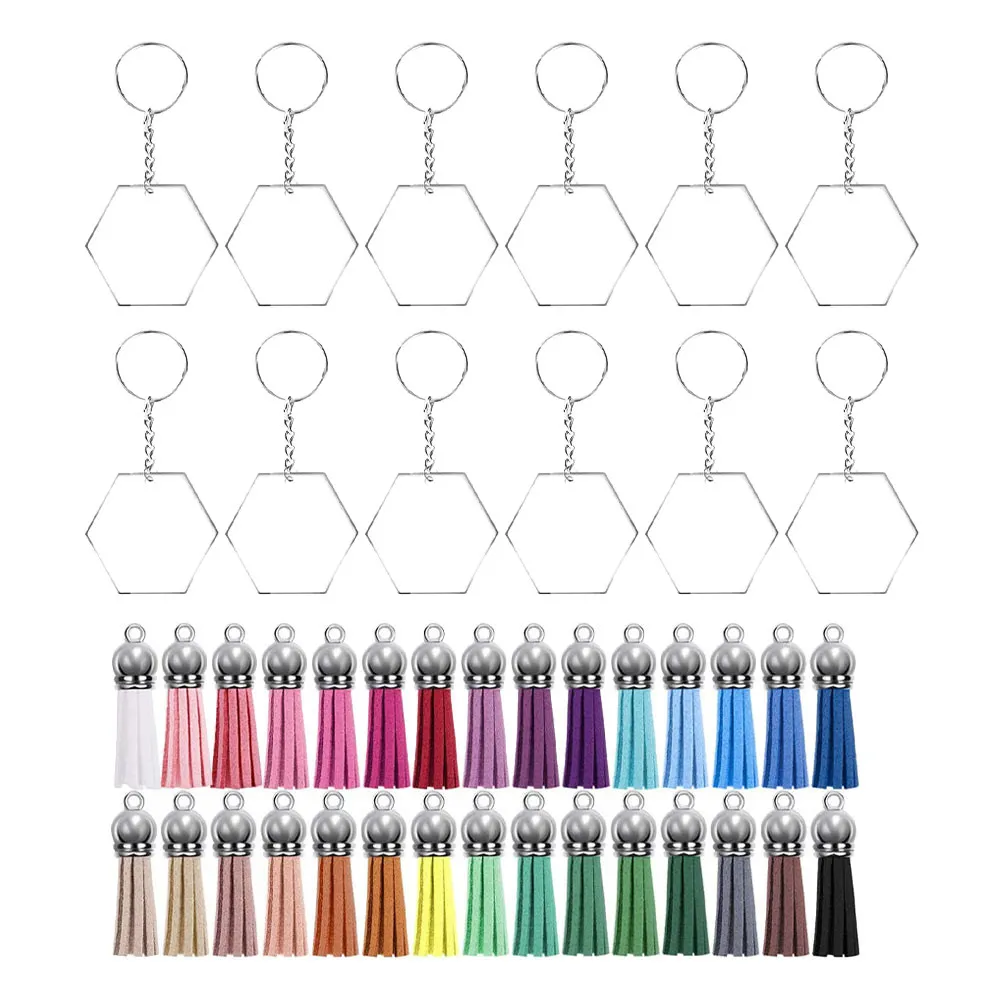 

1Set Acrylic Key Chain Parts Creative Hanging Ornaments Simple Design Reusable Key Accessories for Spring Festival Halloween