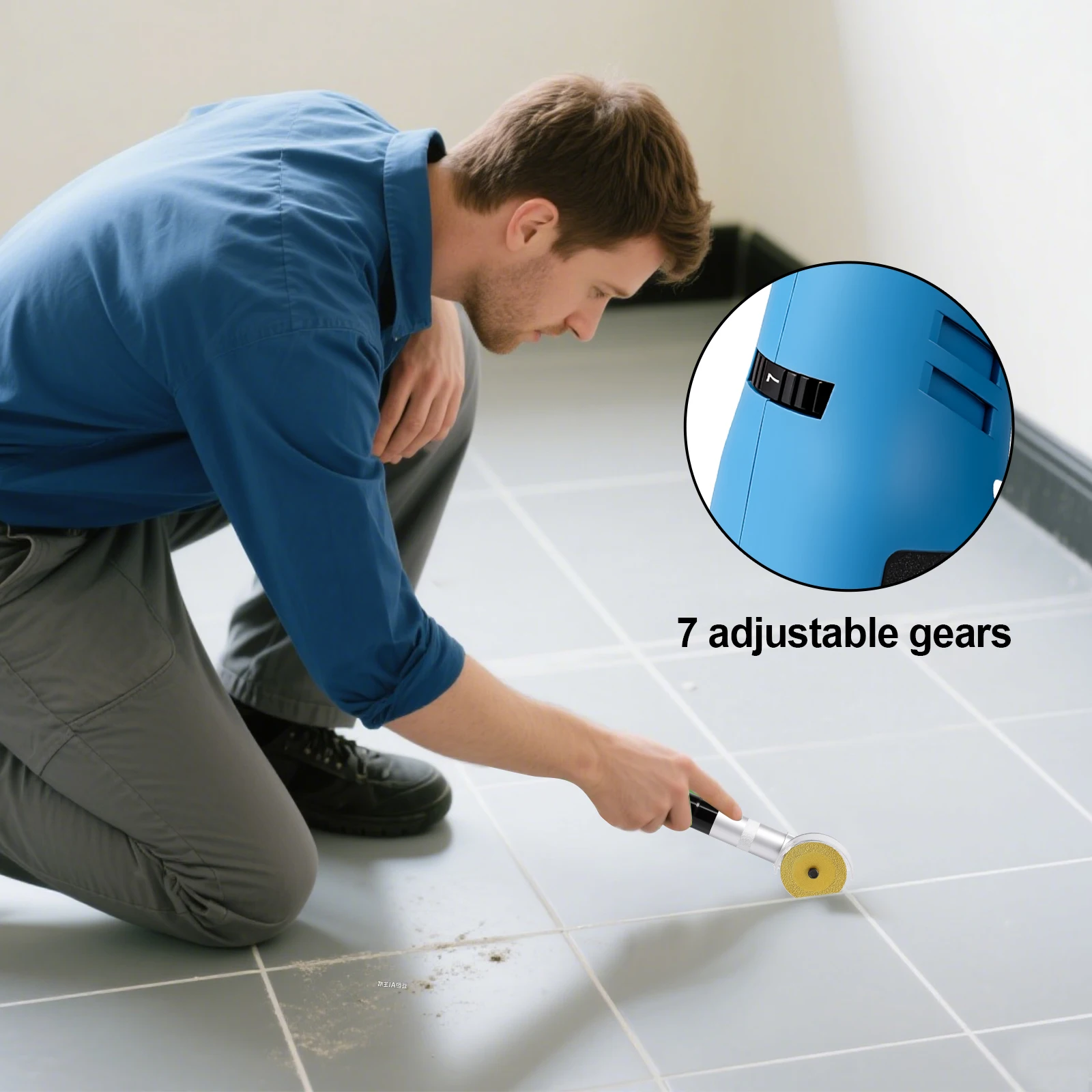 90 ° Keramikfliesen-Schönheitsbearbeitungswerkzeug 200W Elektrischer Geradschleifer 7 Variable Geschwindigkeiten Reinigungsmaschine Schleifer Polierer – Detail 8