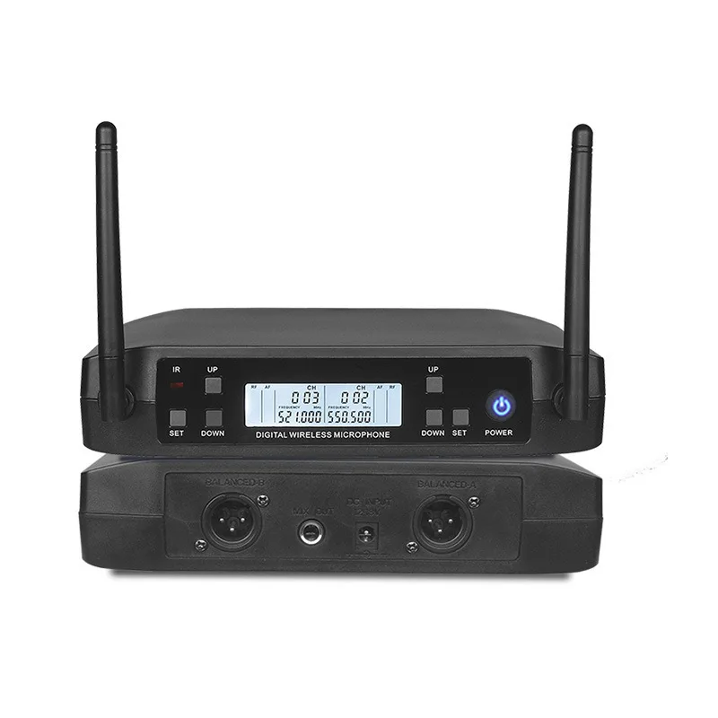 GLXD dual-microphone wireless microphone with U-band FM coil pickup for school speeches, outdoor use, karaoke microphone