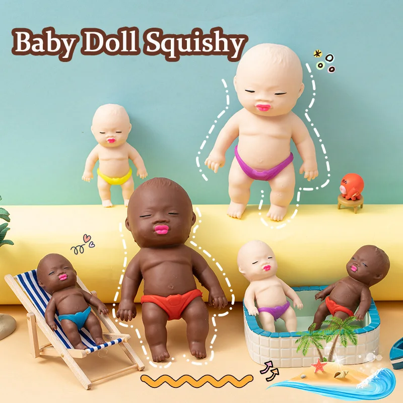 

Funny Doll Squishy Toys Simulation Baby Squeeze Fidget Toy Slow Rebound Sensory Stress Relief Pinch Spoof Novelty Toy Gift Idea