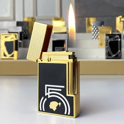 New commemorative edition single and double flame luxury lighter Ping Sound natural paint cigarette smoking butane lighter 18072