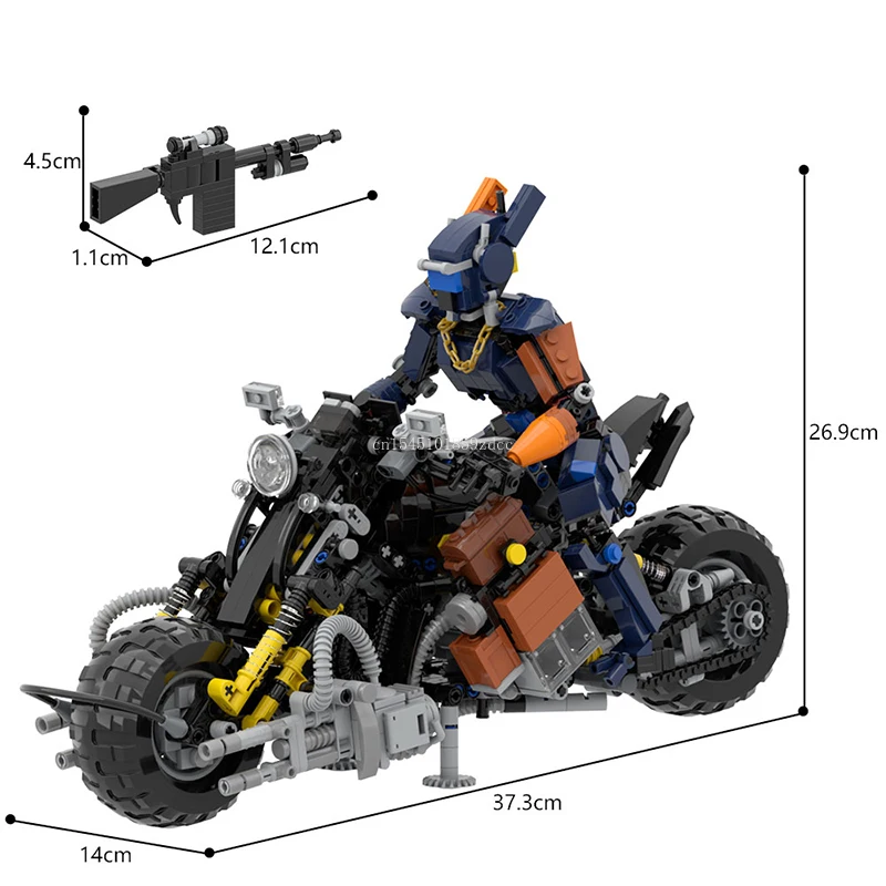 MOC Chappied Mecha Robot and Motorcycle Model Building Blocks Classic Movie Action Figures Ideas Set Aldult Bricks Toys Gifts