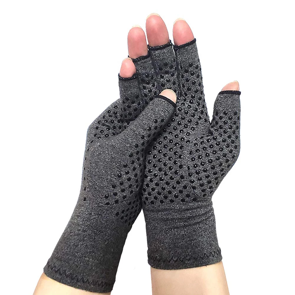 Guantes de compresión de mano para hombres y mujeres, manoplas de cobre para artritis, alivio del dolor articular, terapia antideslizante de medio