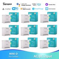 Sonoff MINI Dry Contact Smart Switch Diy Wifi Motor Garage Door Boiler Controller Matter-certified Support Alexa Home Assistant