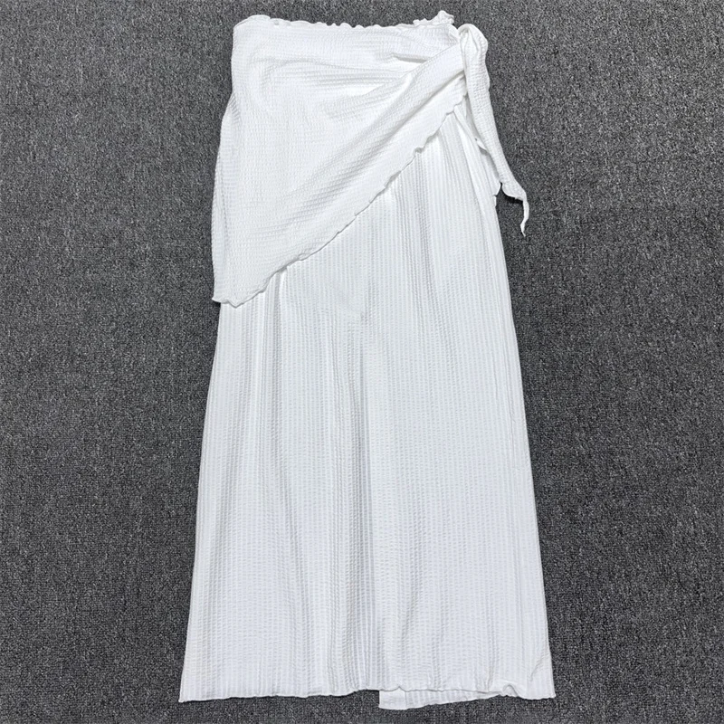 

women's skirt New high waisted slim fit long skirt for summer 2026 Asymmetric women's half skirt Cotton blend hip hugging dress