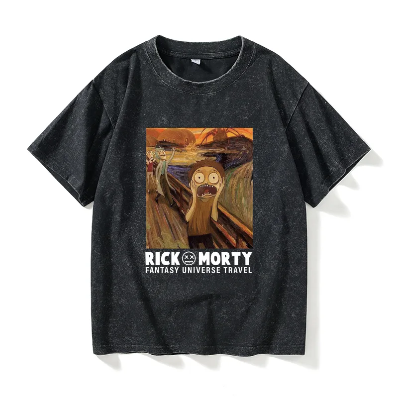 

Футболка Van Gogh's Scr Collaborative с коротким рукавом, свободного кроя, с круглым вырезом, летняя, хлопковая, повседневная, для пар