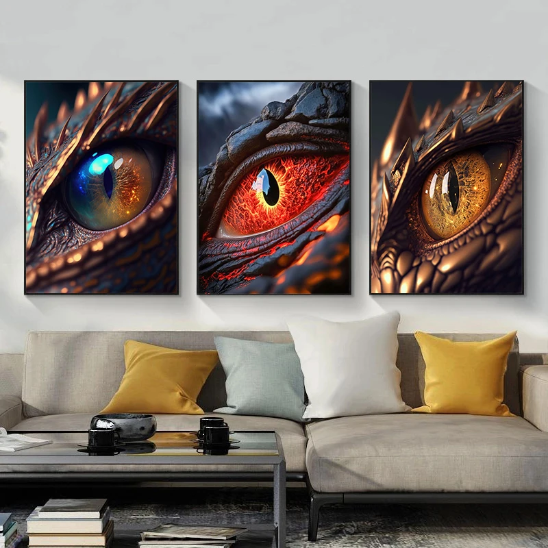 Fantasie Drachen Auge Serie Poster Leinwand Malerei HD-Druck Wand kunst Bild für Wohnzimmer Schlafzimmer Dekor Drachen Liebhaber Geschenk