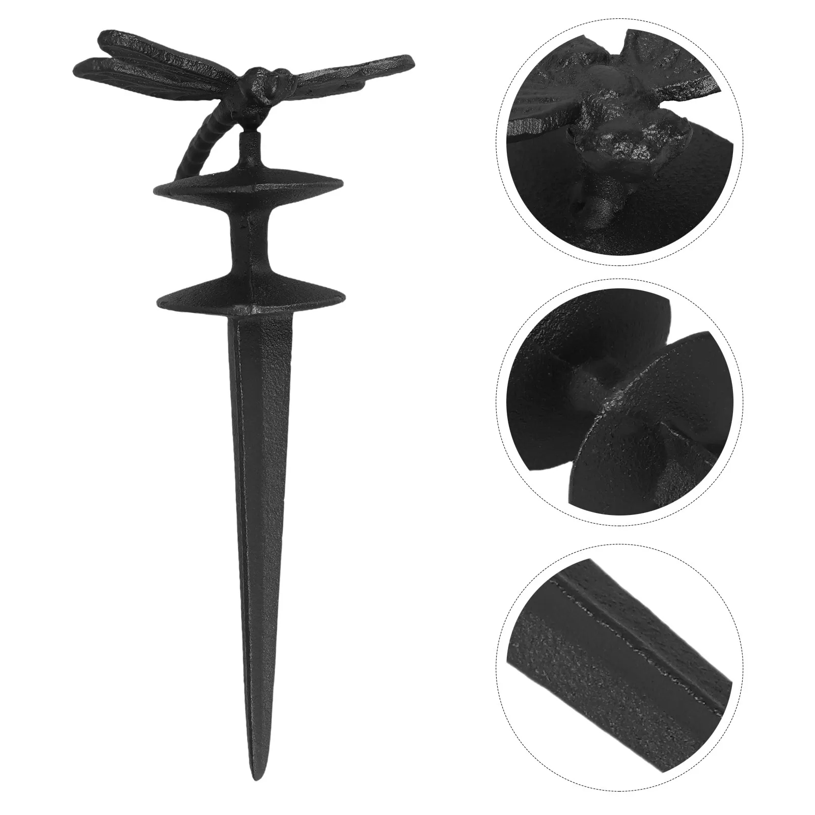 Vintage Metal Hose Guide Stake Cast Iron Dragonfly Design Outdoor Garden Hose Holder for Patio Yard Path Bird Attracting