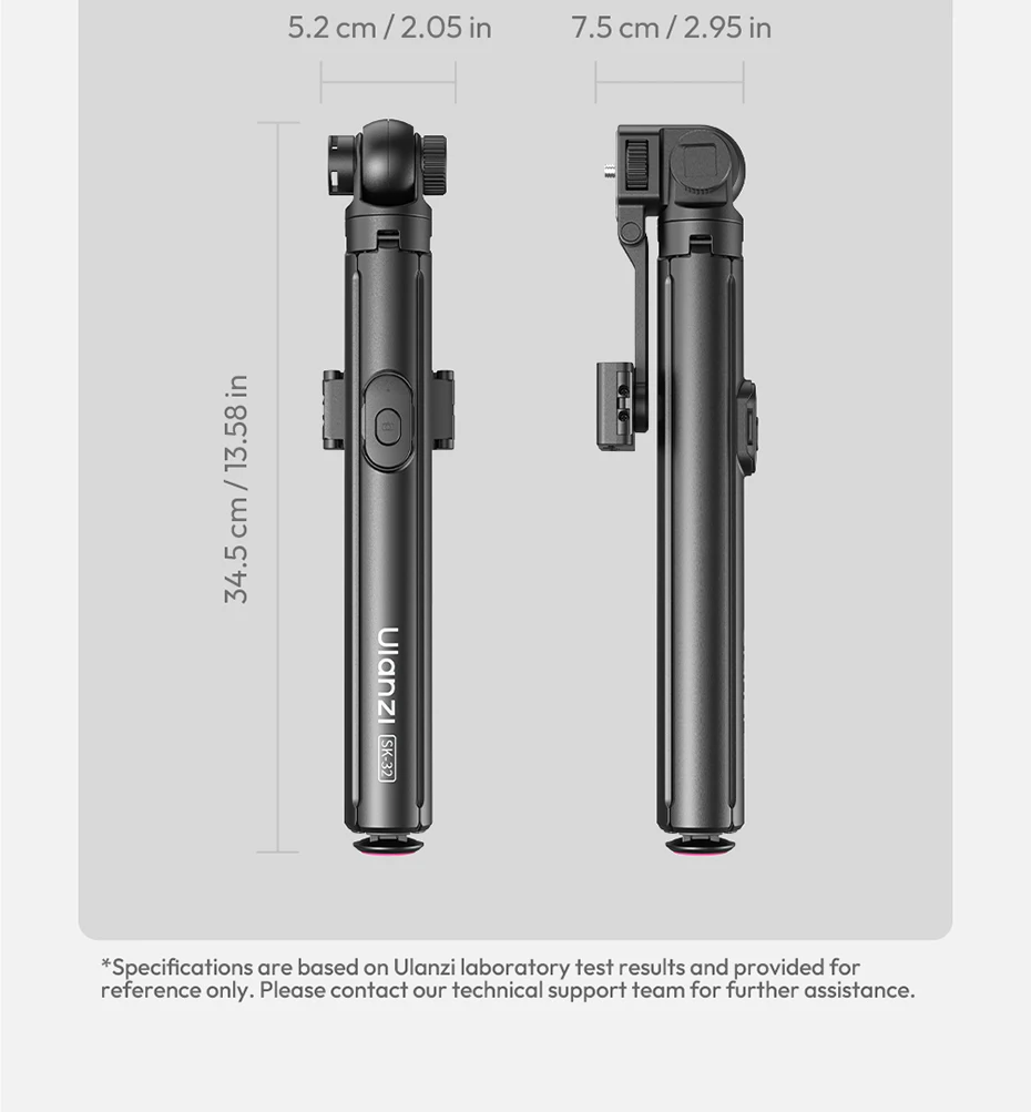 Ulanzi SK32 Auto-Open Selfie Stick Stativ (Handy-Klemm-Version) mit kabelloser Fernbedienung für Kamera, Handy, Selfie, Vlog, Fotografie – Detail 24
