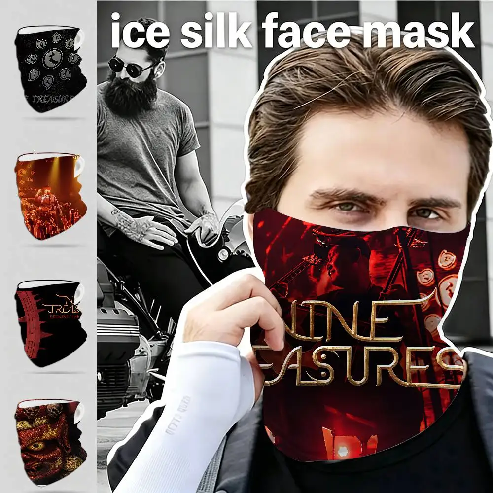 Folk Metal Band N-Nine T-Treasures Windproof Full Face Mask Warm Neck Gaiter for Skiing Motorcycle Cycling Sports