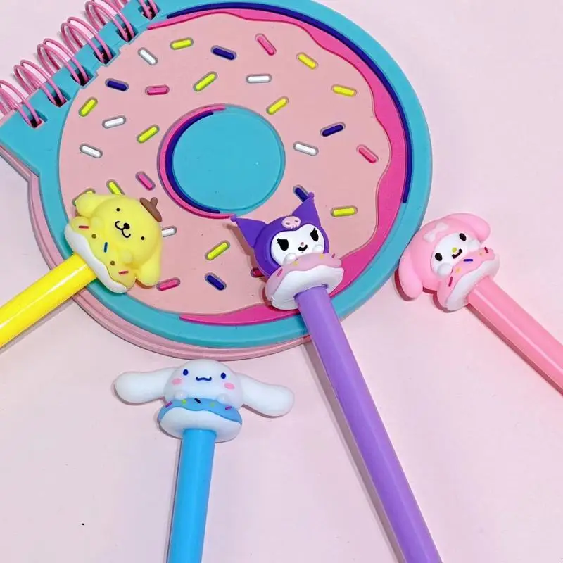 100pcs New Creative Donuts Sanrio Soft Plastic 3d Styling Neutral Pen High Beauty Cute Student Stationery Supplies Water Pen