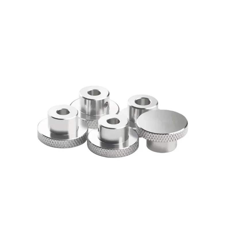 Aluminum Alloy Thin Head Adjustable Toothless Handle Knob Knurled Hand Nut M3 M4 M5 M6 view 3