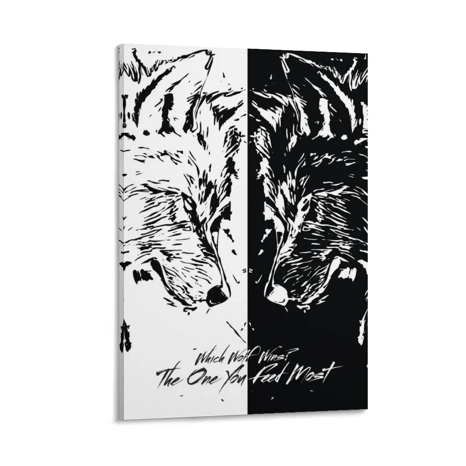 

The Battle Within 2 Wolf Cherokee Legend Two Wolves Quote Canvas Painting room decorations