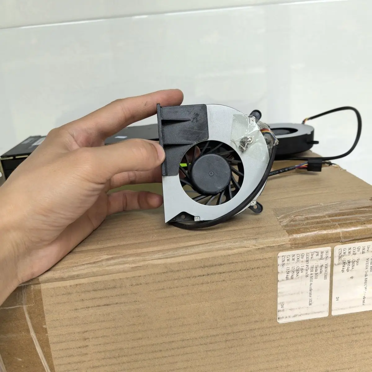 Silent Mod External Turbo Air Cooler for Tesla P40, Compatible with P100 V100 M40 GPU