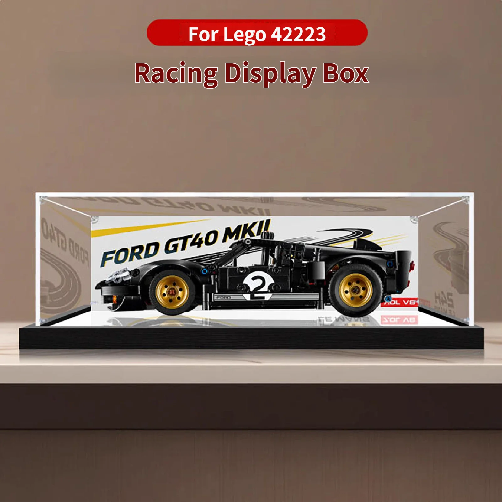 

Акриловая витрина для модели гоночного автомобиля Lego 42223, пылезащитная витрина 3 мм, витрина для Lego 42223 (модель в комплект не входит)