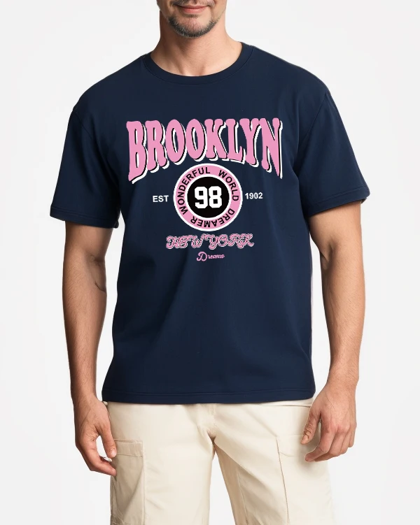 

Brooklyn Wonderful World Dreamer футболка с принтом мужские повседневные футболки с круглым вырезом летняя хлопковая спортивная одежда унисекс свободные с коротким рукавом
