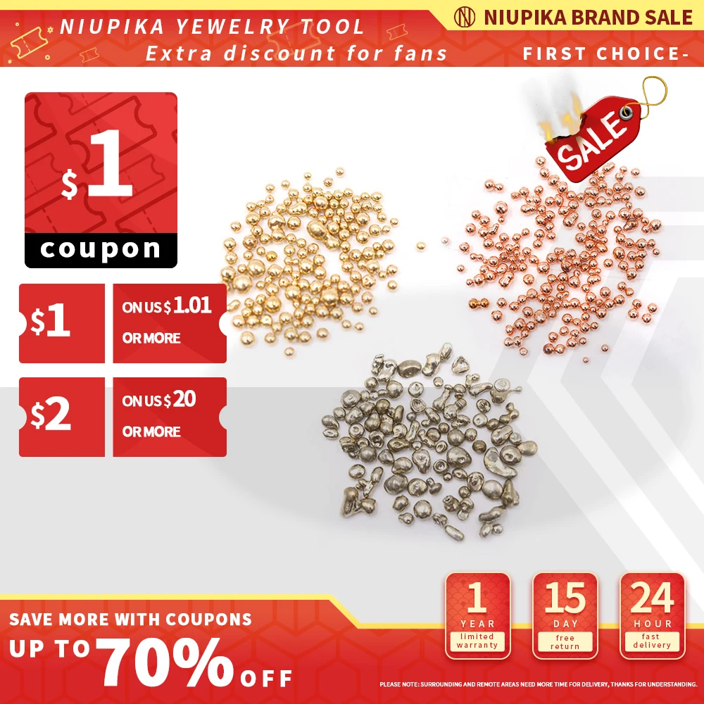 100g High Quality Gold Plated Round Smooth Ball Spacer Jewelry Fitting Filler for Jewelry Making
