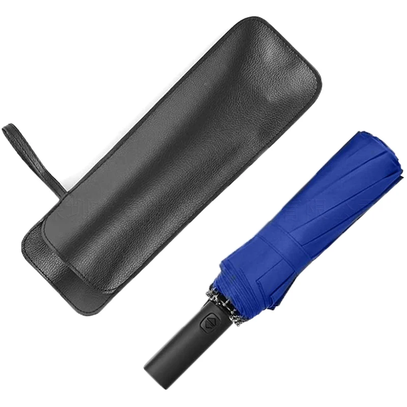 1 buah sarung penutup payung kulit PU hitam portabel tahan air payung penyimpanan saku payung penyerap air tas Ultrafine