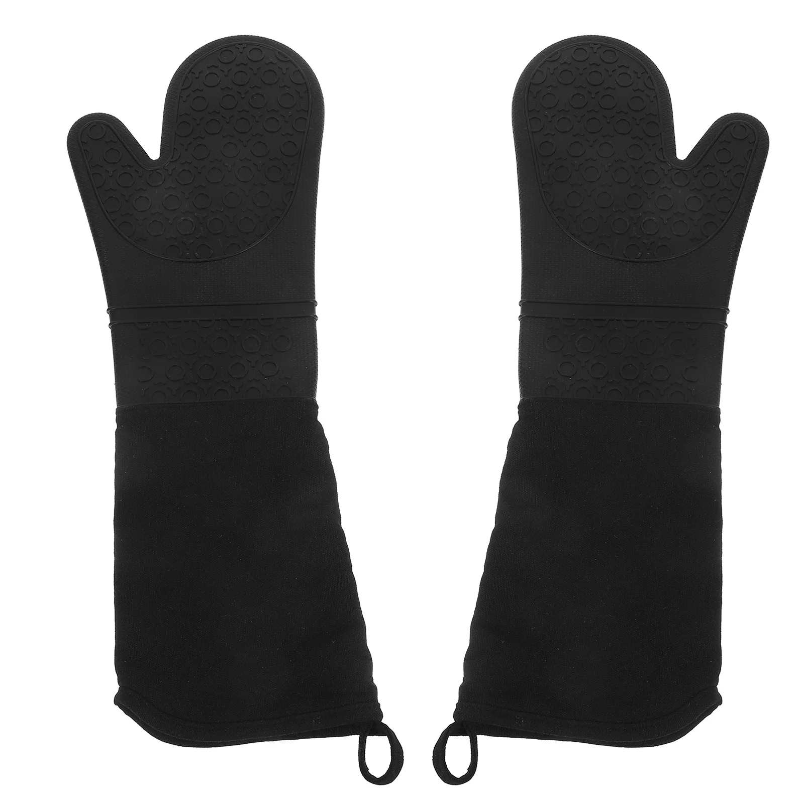 

1Pair Long Silicone Oven Gloves Heat Resistant Waterproof Non-Slip Extended Forearm Protection Kitchen Baking Cooking Mitts Set
