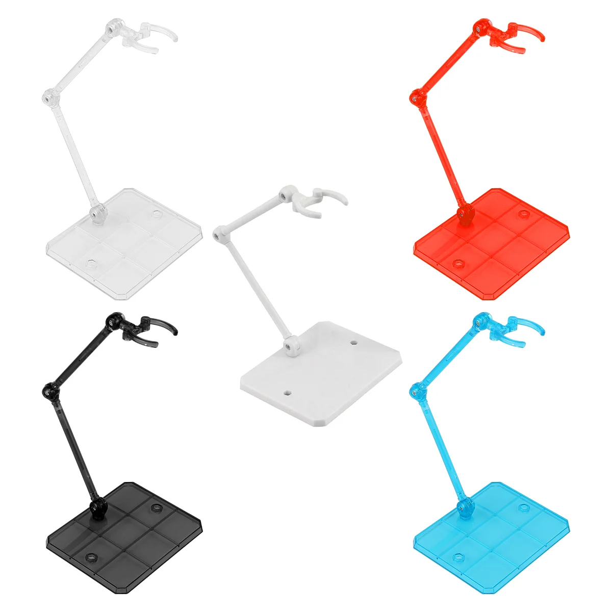 

5 Pcs Movable Model Hand Stand Models Clear Action Figure Holder Plastic Display Support