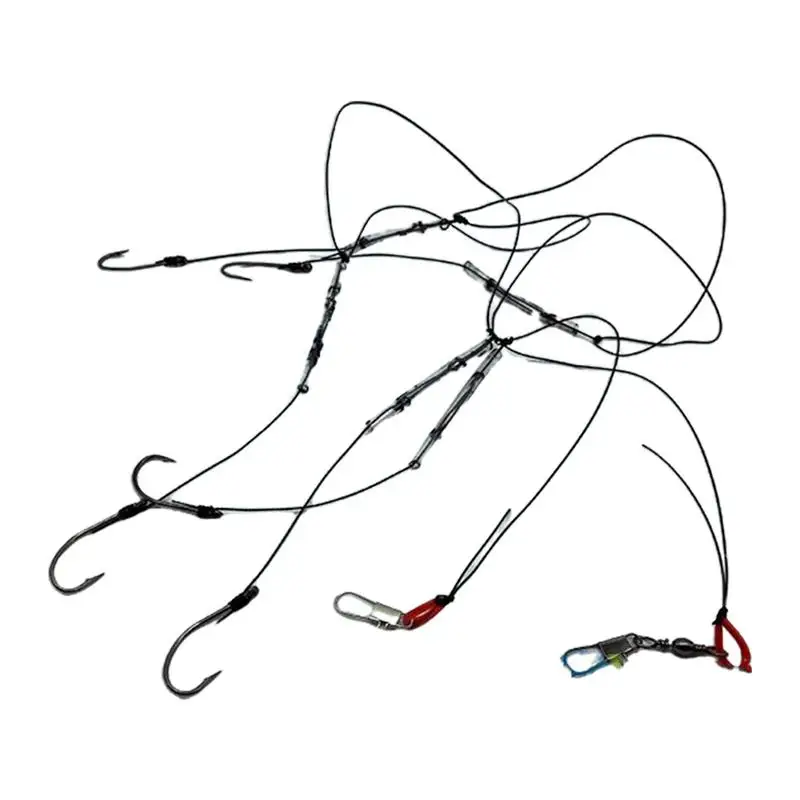 

Tandem Fishing Rig Strong Live Bait Hooks Barbed Stainless Steel Hook Strong Fish Hooks Efficient Fishing Accessories For