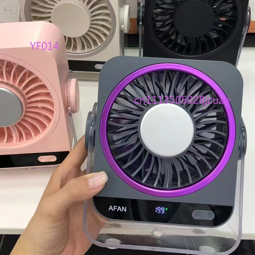 

Ice Cooling Desktop Wall Fan USB Charging Touch Digital Display Stepless Speed Adjustable Mini Fan