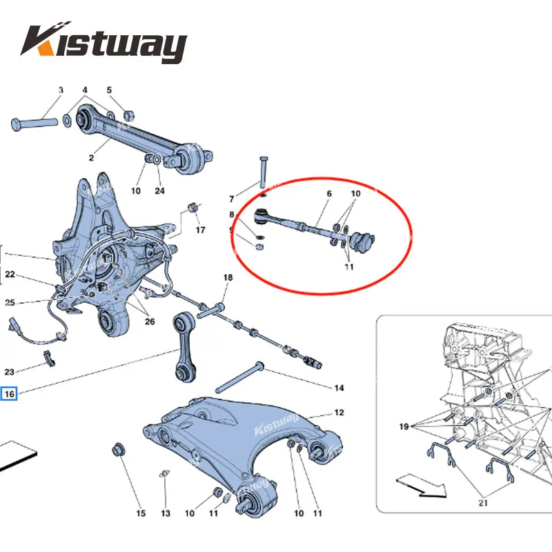 2PCS Good Quality Rear Control Arm Ball Head Kit For Ferrari 458 488 F12 FF California 245161 238631 view 2