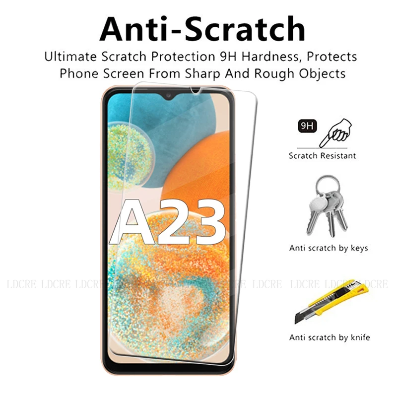 4Pcs For Samsung A23 Glass Samsung A23 Screen Protector Transparent Protective 9H Clear Tempered Glass Samsung Galaxy A23 A 23