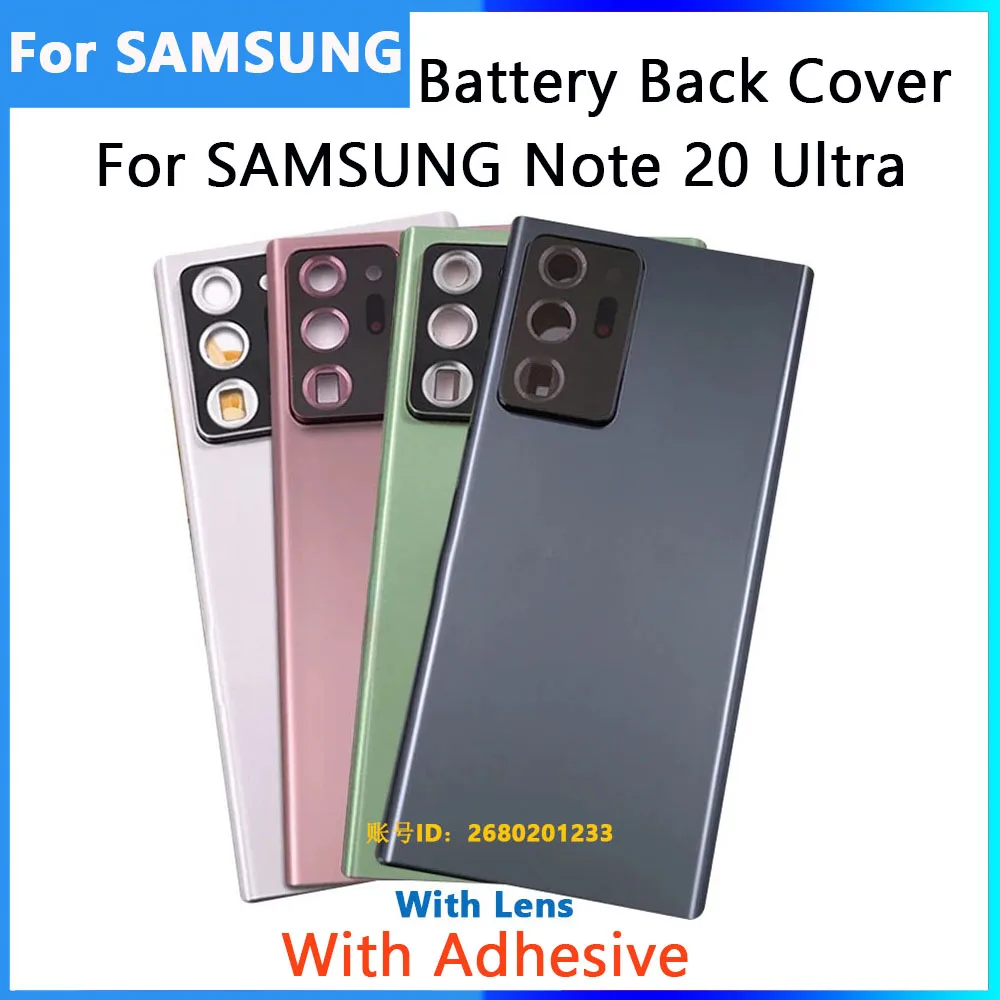 

Back Cover Glass For SAMSUNG Note 20 Ultra Back Battery Cover Housing Rear Door Back Case With Camera Lens+'CE'