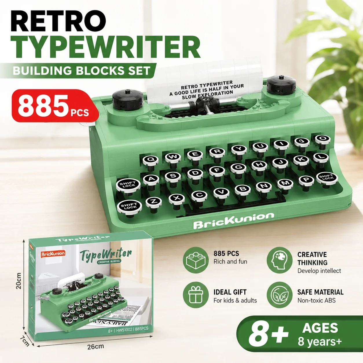 

885pcs Building Block Typewriter Toy Set - Hot Selling New Product Ideal Birthday Or Christmas Gift for Creators And Collectors