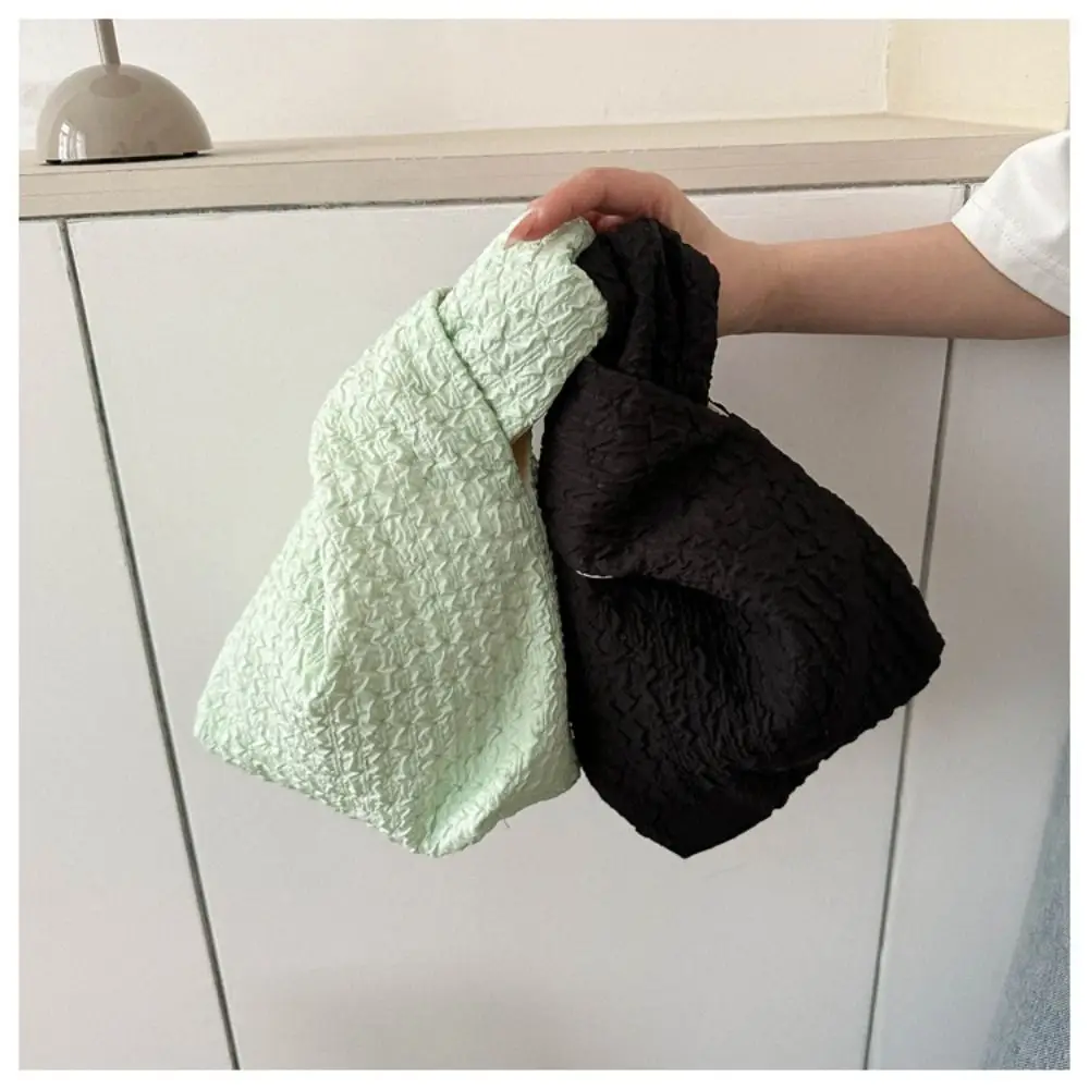 

Women Girls Solid Color Color Pleated handbag Mini Niche Design Simple Shopping Bag Oxford Tote Bag