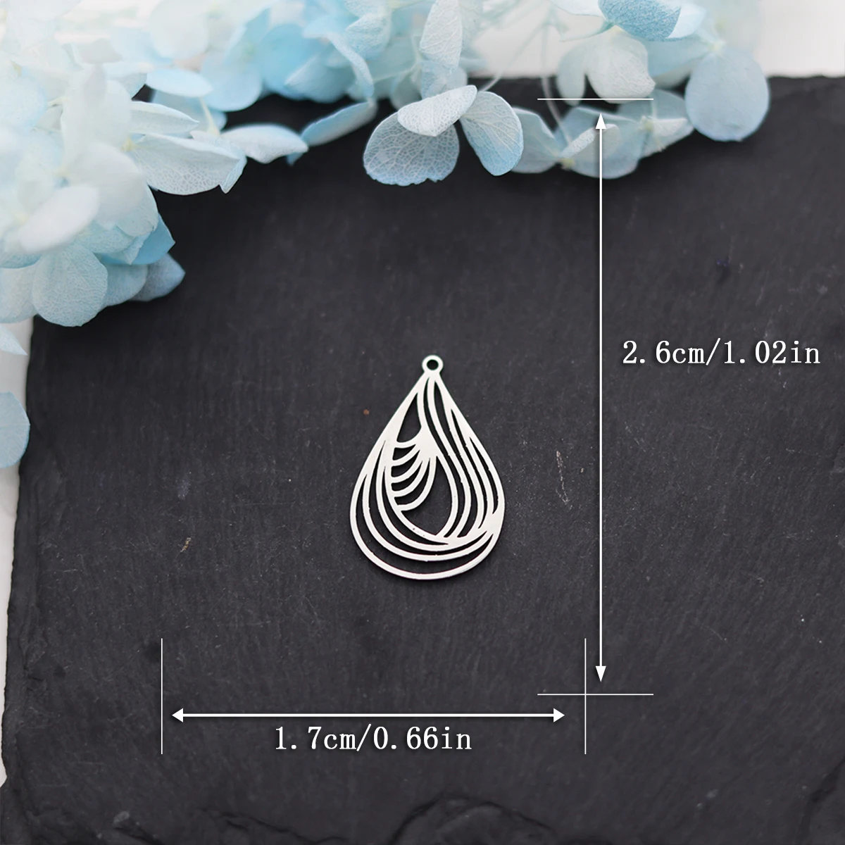 3pcs Stainless Steel Pendant Earring Findings Geometric Line Water Drop Shaped Charms DIY Jewelry Making Supplies