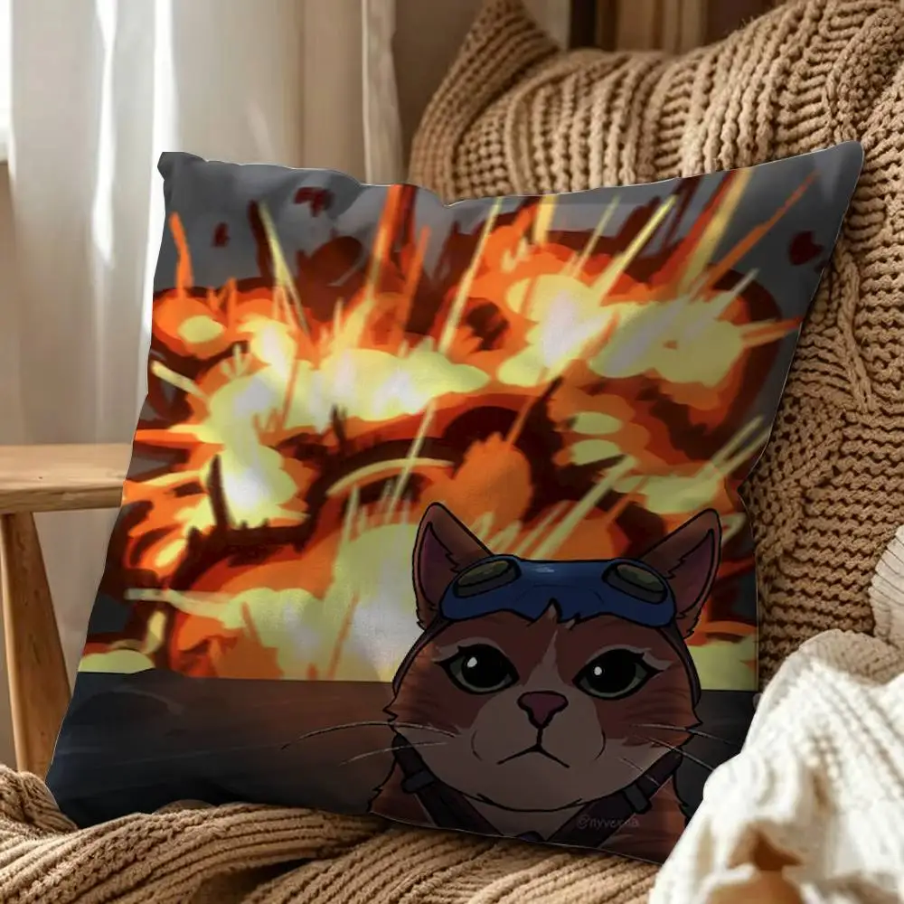 Pop Game Overwatch Fan Jetpack Cat  Double-Sided Printed Cushion Cover Bedroom Bedside Sofa Pillow Case