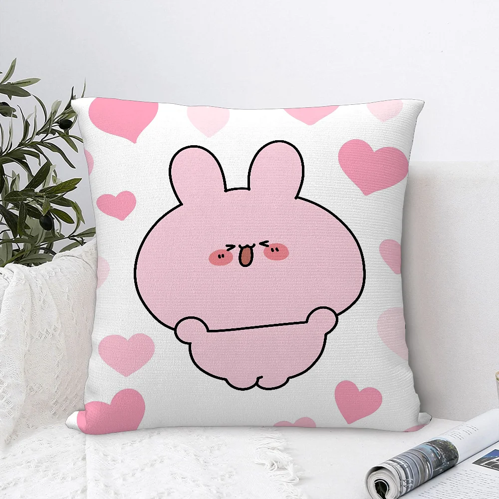 Asamimichaan Asleep Cute Asamimi Pillow Case Plush Fabric Soft  Pillowcase Double Sided Print Cushion Cover Throw Pillow Cover
