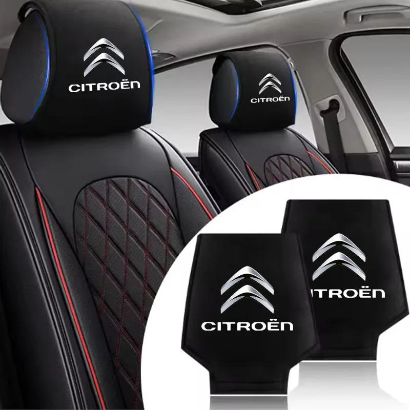 Capa de almofada para encosto de cabeça de assento de carro, capa de almofada para pescoço para citroen c1 c2 c4 c5 c3 c4l c8 berlingo xsara picasso, 