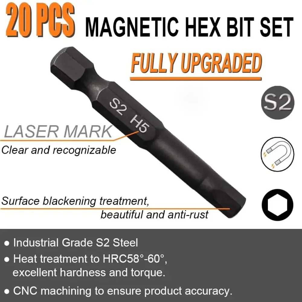 10PCS SAE/Metric Allen Wrench Drill Bit Set 1/4
