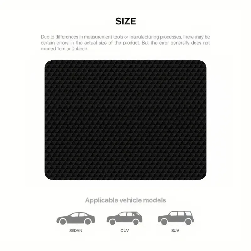 1pc Car Trunk Mat Polyester Fiber Fabric Universal Black Rhombus Pattern Anti-Slip Waterproof Auto Rear Cargo Liner Protector view 6