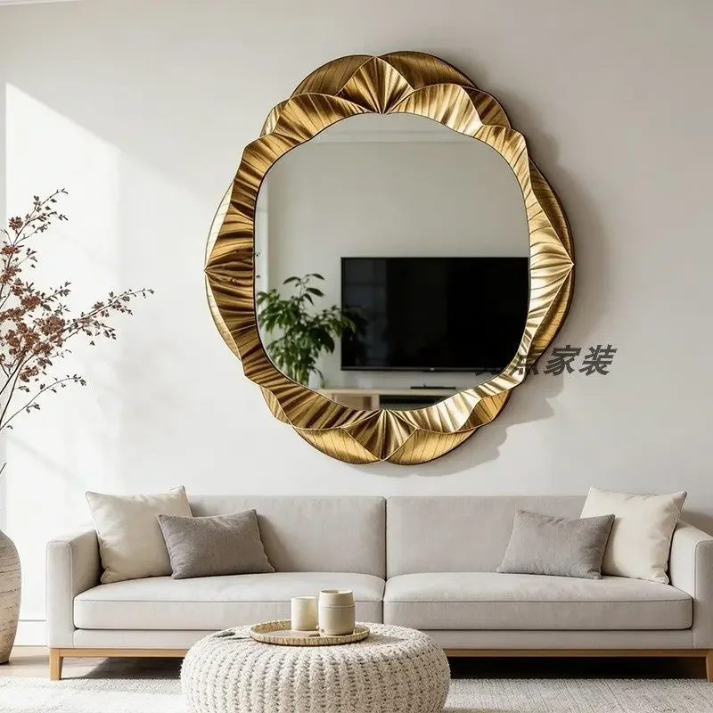 Retro Smart Bathroom Mirror Irregular Wall Mounted Vanity For Living Room Dining Room Makeup And High End Home Decoration