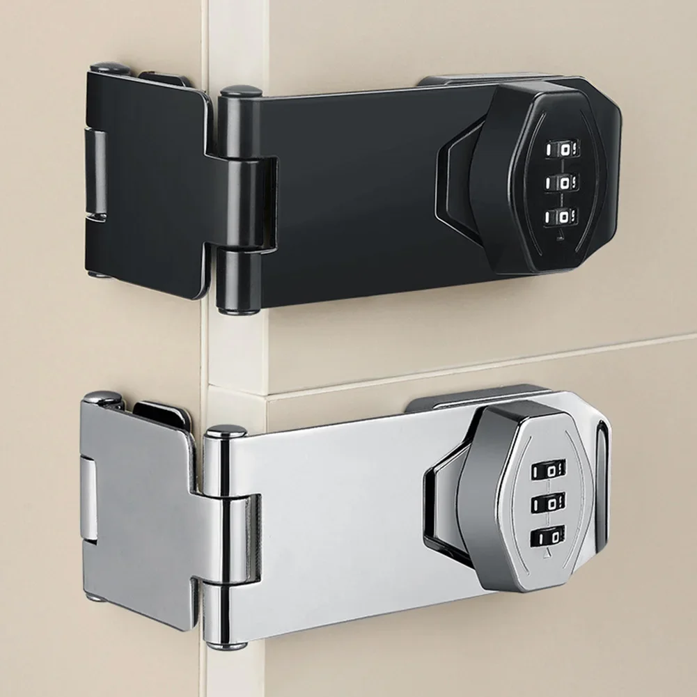 Cabinet Door Combination Hasp Lock Household Cabinet Password Locks Security Slide Latch Door Lock for Small Doors Cabinets Door