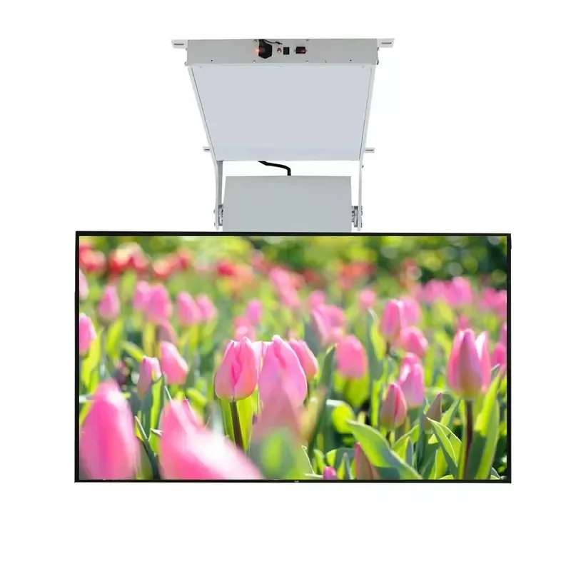 Factory Wholesale Universal Lifting up Flip Down Hidden Ceiling Motorized Retractable Tv Mount Lift Drop Down for 32-75