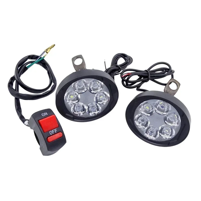 Motorcycle LED Headlight Scooter Fog Spotlight White Motorbike Working Spot Light ATV Motorcycle Head Lamp Custom