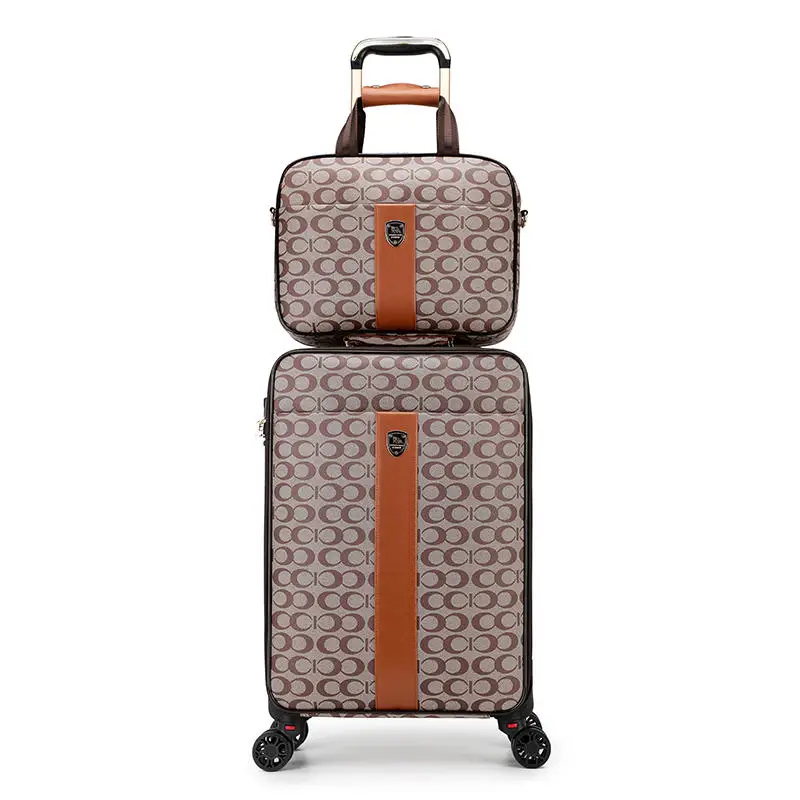 Fashion Luggage female trend male carry on with handbag pull rod trolley suitcase large network red high end boarding box