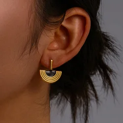 French Retro Stainless Seel Stud Romantic Hepburn Geometric Earrings Jewelry Accessories 2024 Hot Sellers Gifts Free shipping