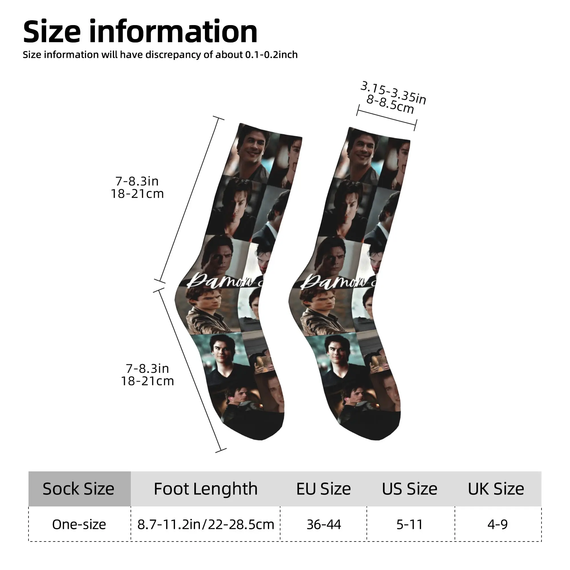 The Vampire Diaries Damon Salvatore Socken, elegante Strümpfe, Unisex, Herren, mittelweich, Radsocken, Herbst, individuelle Bakteriensocken