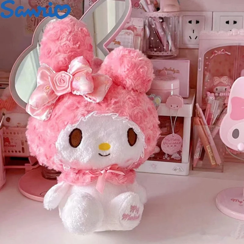 30cm Sanrio Rose My Melody Cartoon Anime Stuffed Animals Soft Plush Doll Toys Companion Kawaii Toys Children's Birthday Gifts