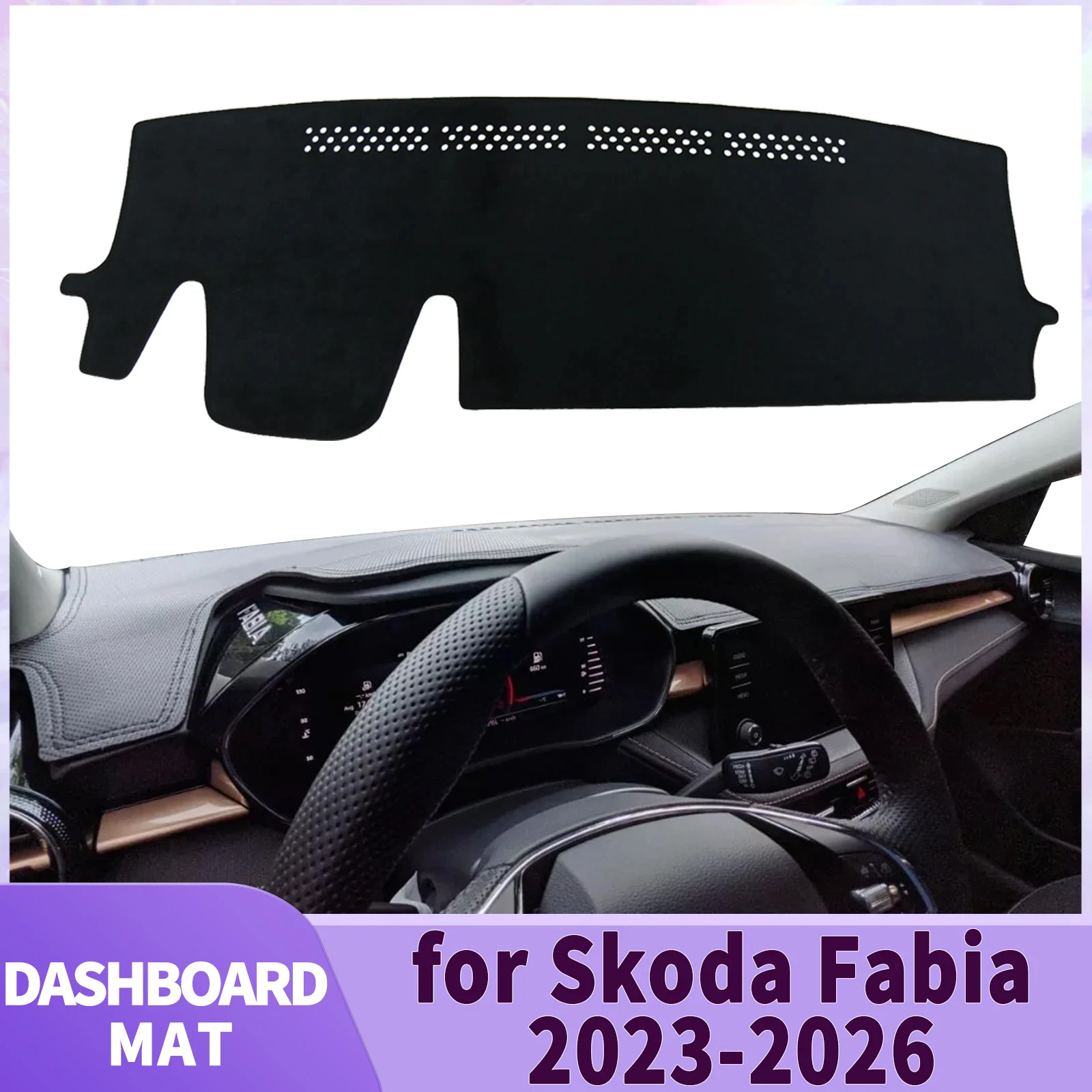

fit for Skoda Fabia 2023 2024 2025 2026 Car Accessories Dashmat Dashboard Cover Pad DashMat Sunshade Protective Carpet